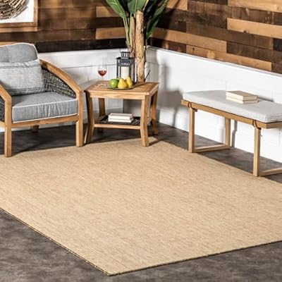 nuLOOM 5' x 8' Outdoor Performance Area Rug, Stain Resistant, Weather Resistant, High Traffic, Patio, Balcony, Outside, Nakia Natural