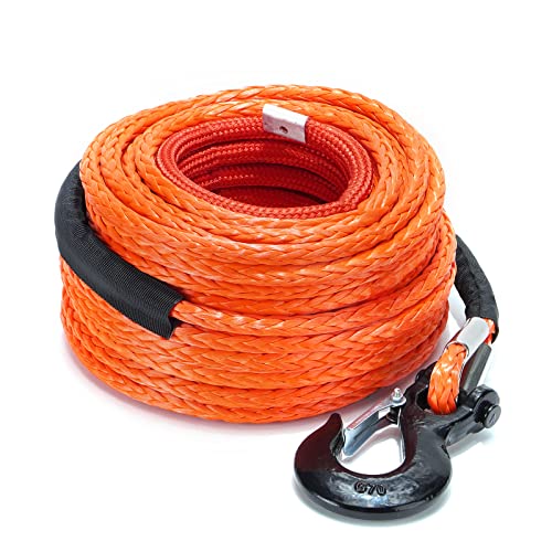 Câble De Treuil Synthétique 100ft (30m) - Diamètre 1/2" - Charge 32000 Lbs - Avec Crochet - Marque SPARKWHIZ
