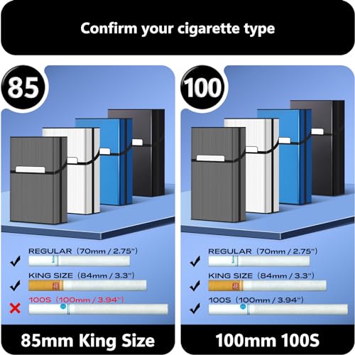 roygra Cigarette Case Set of 4, Aluminum Magnetic Switch, 20 Capacity (85mm King Size) - Thumbnail 2