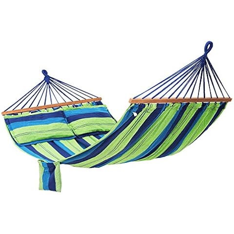 SONGMICS Portable Double Hammock with Pillows Cover