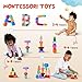 Qubomax Wooden Stacking Rocks - 40 Pcs Montessori Sensory Learning Toys for Kids 3-9 | Balance Building Blocks Educational STEM Toys for Boys Girls
