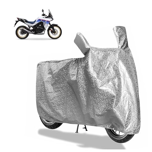 Image of Sulfar Bike Cover for Honda Transalp XL750 (Adventure) | Waterproof, Dustproof & UV Protected | All Weather Two Wheeler Cover (Silver) New 2026 Variants