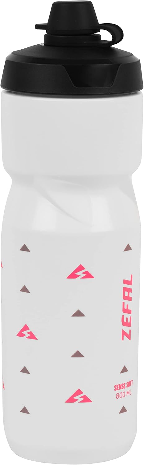 Zefal Sense Soft 80 No-Mud Water Bottle, 800ml, White, x1 Bottle, 800 ml