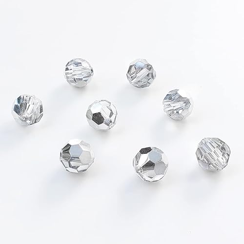 Chengmu Cuentas de vidrio aguamarina redondas de 0.157 in para hacer joyas, 900 piezas de cuentas espaciadoras esféricas facetadas Crytal Surtidos