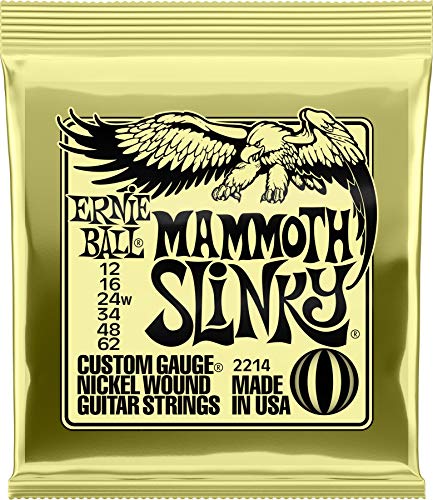 Ernie Ball Mammoth Slinky Nickel Wound Electric Guitar Strings, 12-62 Gauge (P02214)