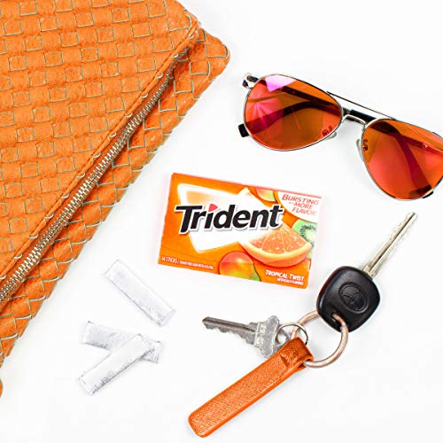 Image of Trident Tropical Twist Sugar Free Gum, 9 Packs of 14 Pieces (42 Total Pieces)