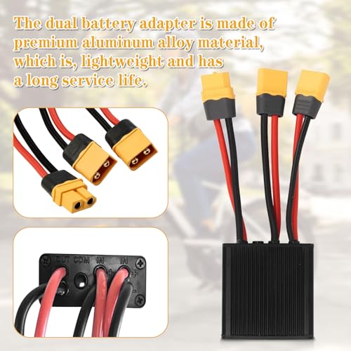 Double Battery Discharge Converter for E-Bike,DC 20V-72V DC Dual Battery Pack Switch Balancer XT60 Plug for Increase The Capacity by Connecting Two Batteries in Parallel Equalization Module (30A)2