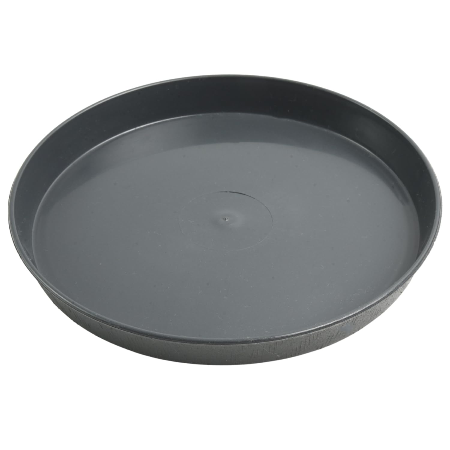 B2C Wood-Textured Plastic Plant Saucer Tray – Round Drip Tray with Matte Finish, Durable & Waterproof Pot Base for Indoor/Outdoor Use (Anthracite, 32cm)