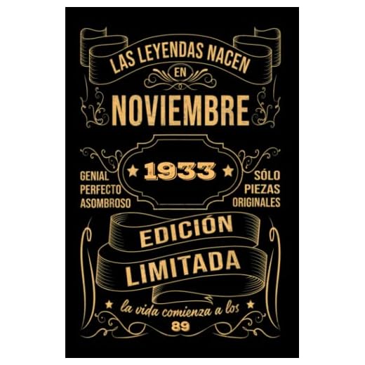 Cumpleaños Vintage Leyendas Nacen en Noviembre 1933: Regalo de 89 cumpleaños para mujeres y hombres, regalo de 89 cumpleaños para él/ella, Cuaderno Diario | regalos de noviembre