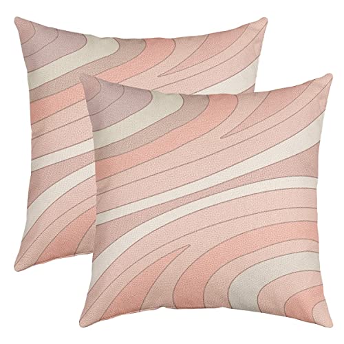 Housses de coussin à motifs géométriques roses aux finitions soignées pour lit - 2