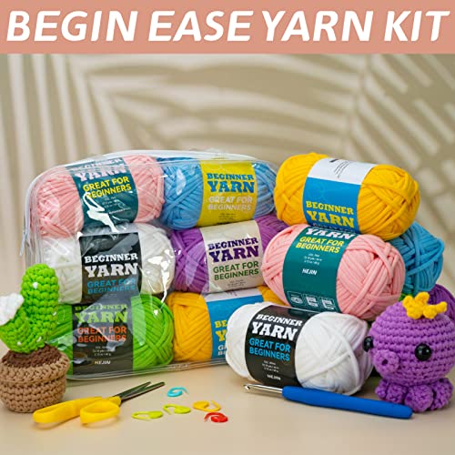 6X60G Yarn For Crocheting And Knitting; 6X66M Cotton Yarn For Crocheting And Knitting With Easy-To-See Stitches; Worsted-Weight Medium #4;Cotton-Nylon Blend Yarn For Beginners Crochet Kit Making #TOP6