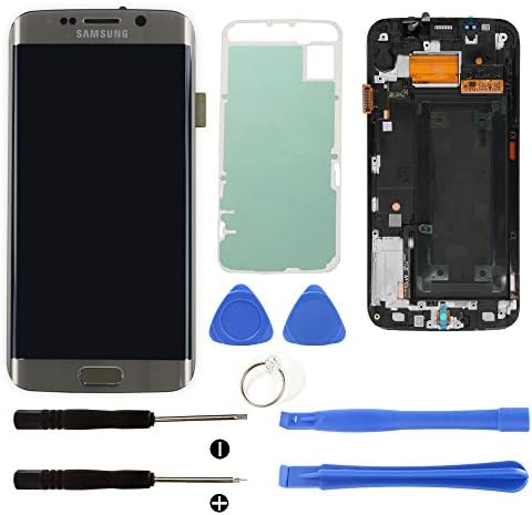 YCIL Samsung Galaxy S6 Edge G925 LCD display Digitizer Replacement touch screen For Samsung Galaxy S6 Edge G925S G925V G925i G925F with frame (Gold)with free repairing tools