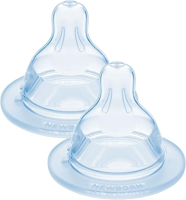 MAM Teats Size 0, Suitable for Newborns, Extra-Slow Flow SkinSoft Silicone Teats for Baby Bottles, Fits all MAM Bottles, Baby Feeding Essentials, Pack of 2