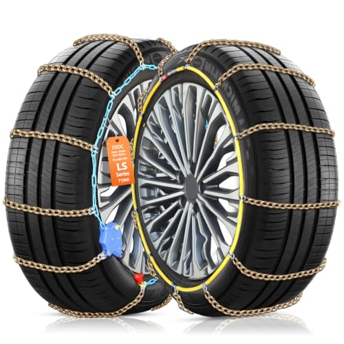 DEDC Auto Lock Snow Tire Chains Heavy-Duty Mn Steel Fits 235 245 255 265