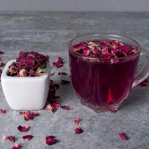 Cure With Pure Dried Rose Buds & Dried Rose Petals 1LB Edible Rosebuds & Dried Roses For Tea, Baking, Relaxing Bath, Rose Water, & Potpourri Handpicked, Preservative Free Edible Dry Rose Petals