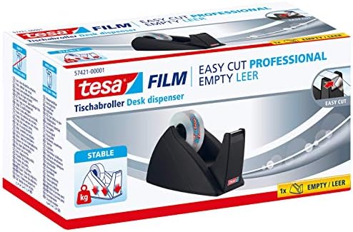 tesa Easy Cut dozownik taśmy samoprzylepnej do rolek taśmy klejącej do 33 m x 19 mm  czarny