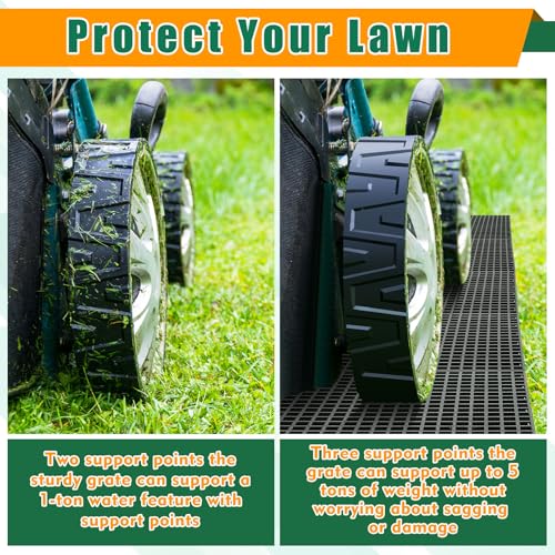 Image of 5 Pcs Ground Protection Mats, Interlocking Black 23.6 x 23.6 in