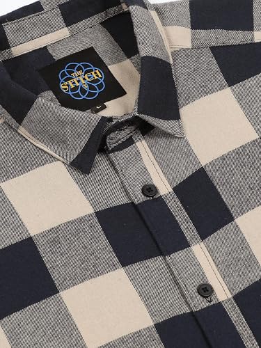 Image of StitchX Men's Brushed Cotton Buffalo Checkered Shirt-S-2XL