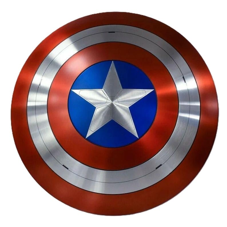 Broken Captain Shield - 24 Inch Medieval Metal Replica With Leather Grip For Cosplay & Home Decor