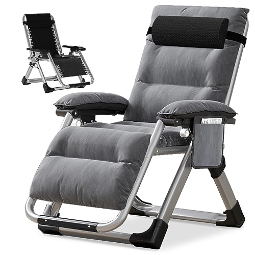 NAIZEA Lounge Chair Patio Zero Gravity Chair Folding Adjustable Reclining Patio Chairs with Cup Holder, Ergonomic Patio Recliner Chairs for Kids and Adult for Indoor and Outdoor