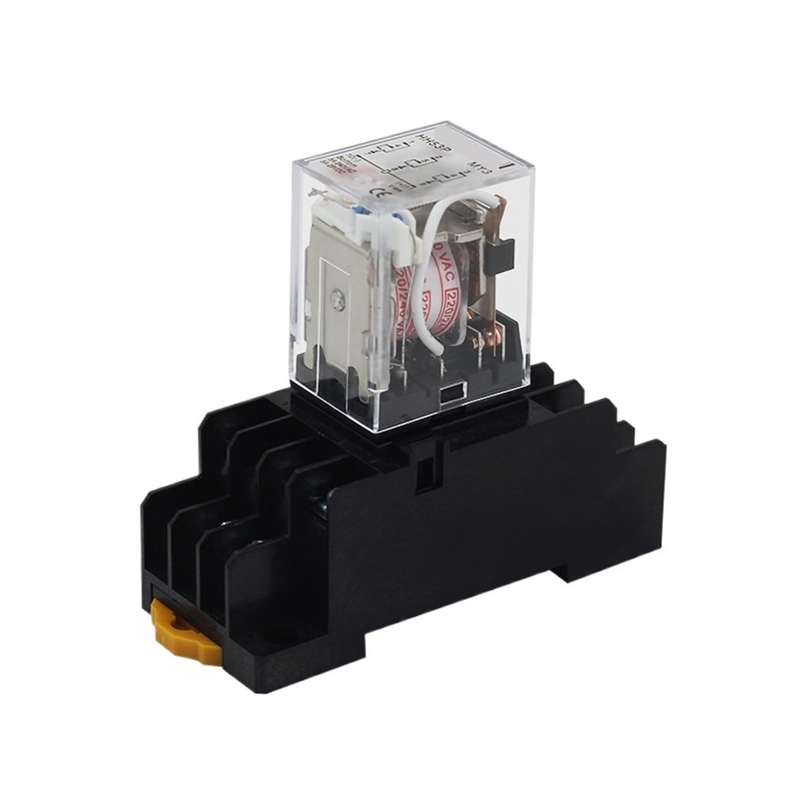 Relé de potencia general con bobina electromagnética MY3NJ DPDT de 11 pines HH53P Relé miniatura de 12 V CC y 24 V CA de 220 V(DC,24V with Base)