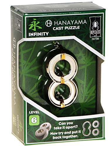 Infinity Hanayama Puzzle, Level 6, Red Velveteen Pouch, Bundle #TOP2