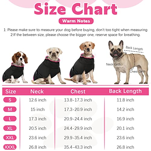 Brkurleg Dog Jacket Winter Coat,Turtleneck Reflective Dog Cold Weather Coat With Fleece Lining,Waterproof Warm Padded Doggy Waistcoat,Adjustable Neck Chest Girth Dog Windbreaker Vest For All Breeds #TOP3