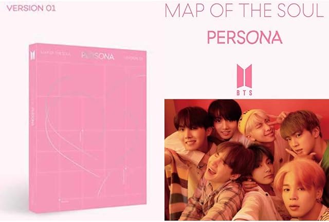 BTS (Version 1) Map of The Soul Persona Album Bangtan Boys CD+Poster+Photobook+Mini Book+Photocard+Postcard+Photo Film+Gift (Extra BTS 6 Photocards Set)