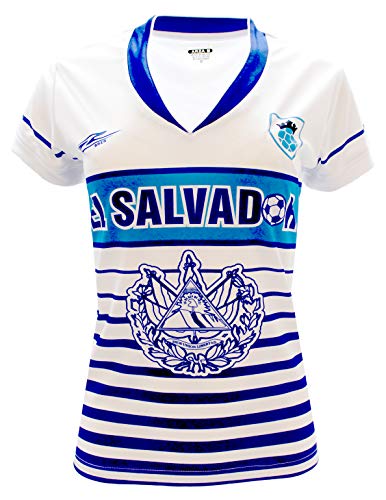 Arza Sports El Salvador - Camiseta de fútbol para mujer - Blanco - Medium