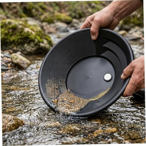 Kit de barrido de oro de 14 pulgadas con batea de plástico para prospección fluvial 7