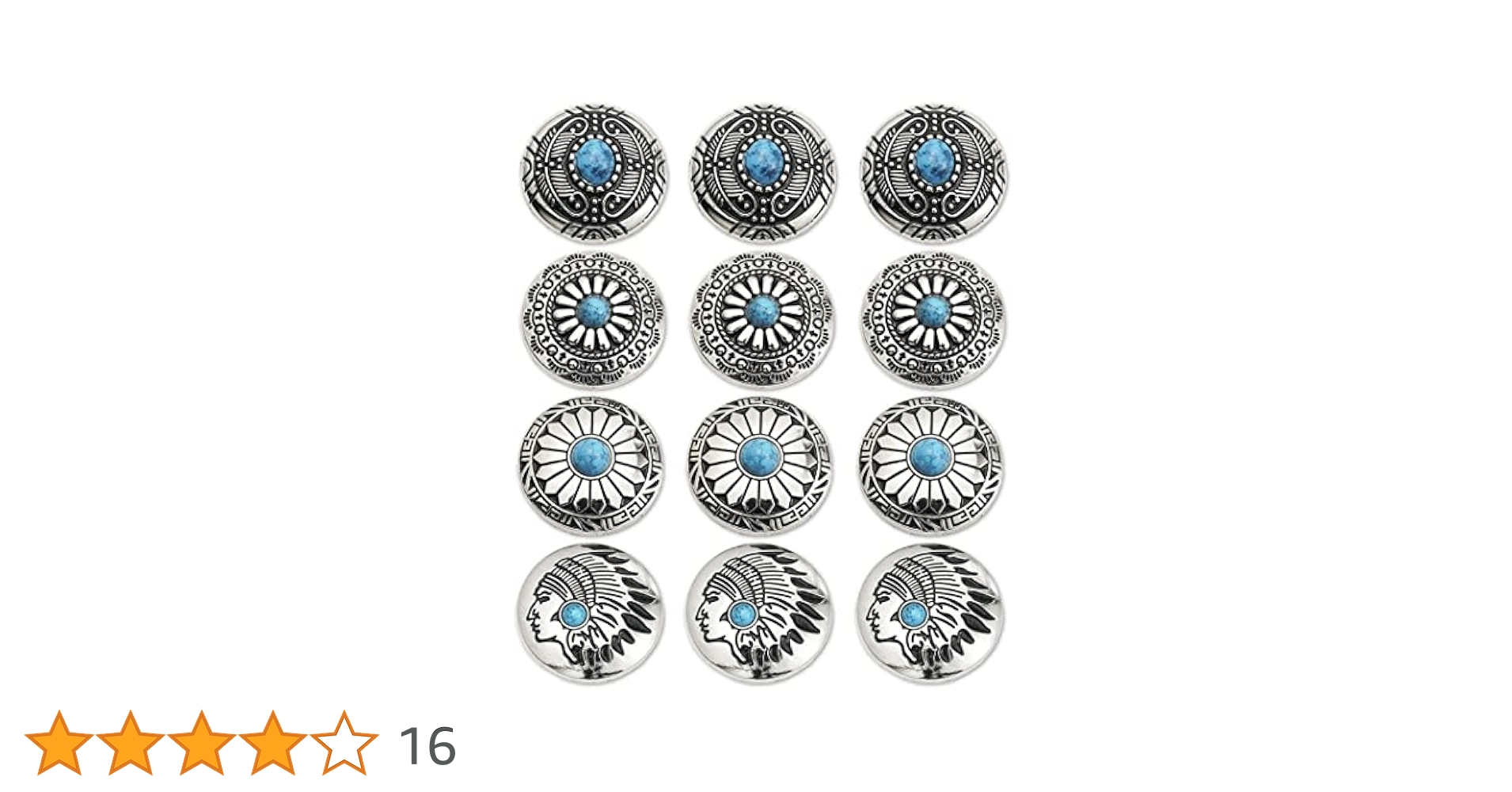 Amazon | HappyHome コンチョ ボタン 12個セット ターコイズ