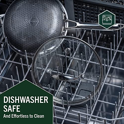 image for Hexclad Hybrid Nonstick 8-inch Frying Pan With Tempered Glass Lid, Sta