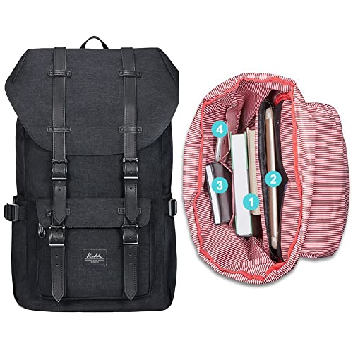 Travel Laptop Backpack, Outdoor Rucksack, School Backpack Fits 15.6(Linen Black) #TOP6