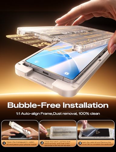 Image of MAGIC JOHN 2PACK 3rd Gen for Samsung Galaxy S26 Plus Screen Protector, One-Pull Easy Install, Smooth Touch, Auto-Align Screen, Support Fingerprint Unlock, 9H Glass, Anti-Scratch
