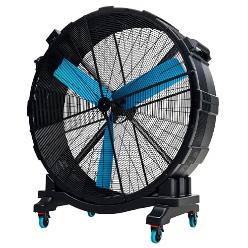 Image of Albott 60 Inch Industrial Drum Fan, 600W Plastic High Velocity Floor Fan with Wheels and Stepless Variable Speed, Air Flow 24,700 CFM, Ideal for Commercial, Garage, Warehouse, Workshop, Factory