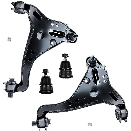 Image of Detroit Axle - 4pc Front End Control Arms Kit for 2006-2010 Ford Explorer Mercury Mountaineer, 2007-2010 Explorer Sport Trac, 2 Lower Control Arms w /Ball Joints 2 Upper Ball Joints Replacement
