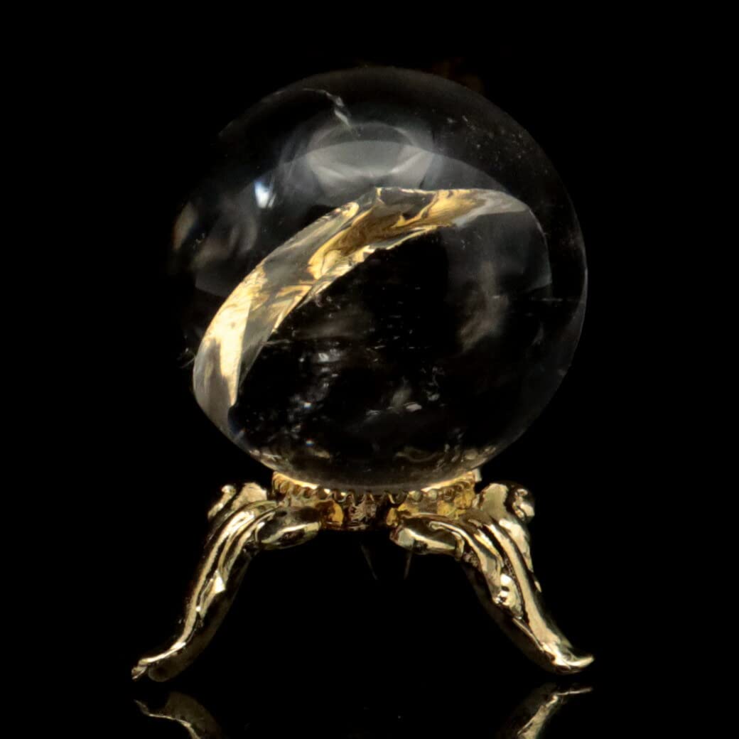 Amazon.co.jp: 虹入り水晶 丸玉 台座付き A 直径 24mm アイリス 