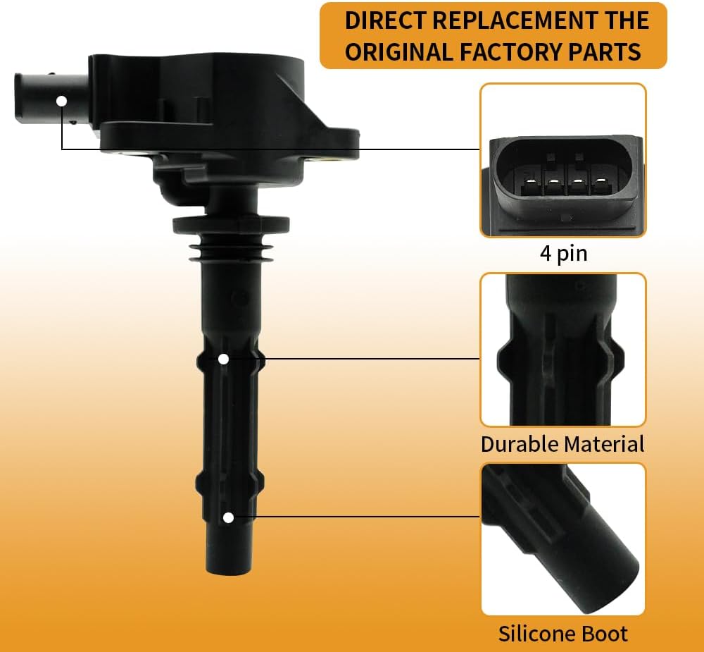 6Pcs UF535 Ignition Coils & Spark Plug Compatible with Dodge Freightliner Sprinter Mercedes-Benz C230 C250 C280 C300 C63 Cl550 Clk350 Cls500 E280 E300 E350 E400 E550 G550 G63 Gl450 Gl550