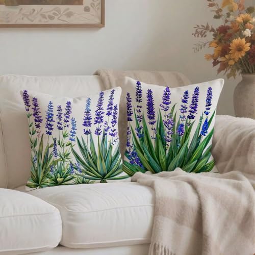 Housse coussin 75x75cm lin de qualité supérieure violet