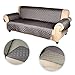 Produktbild KINLO wasserfest Sesselschoner Anti-Rutsch Schonbezug mit Armlehnen Doppelseitig Sesselauflage Sesselschutz 3 sitzer Sofa Matte für Hunde/Katzen 167cm*165cm (dunkel grau/hell grau)