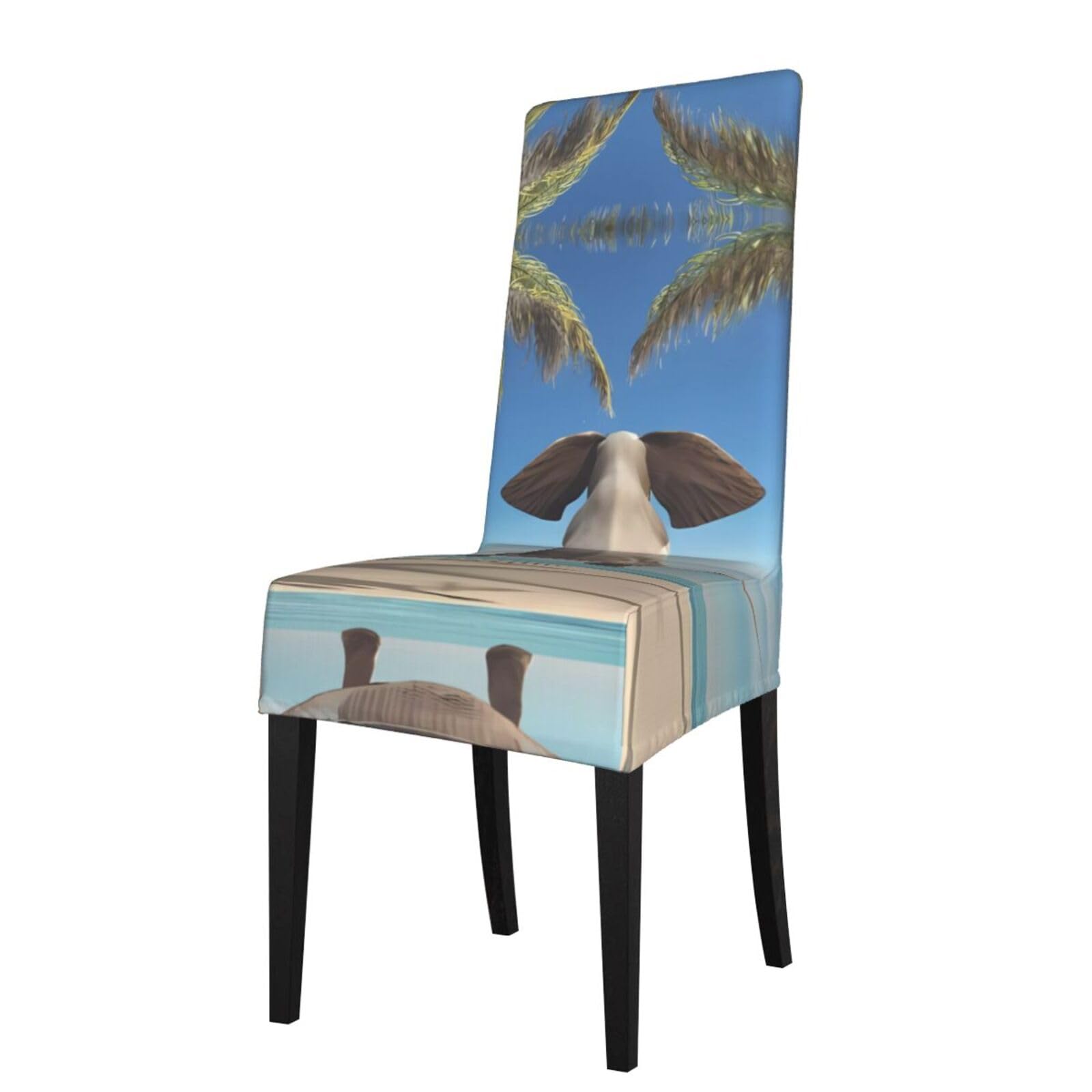YYHWHJDE tropical Swing elephant Prints Dining Chair Throw Covers – Stretchable Polyester Blend Protects Your Chairs with Easy Style & Easy Care