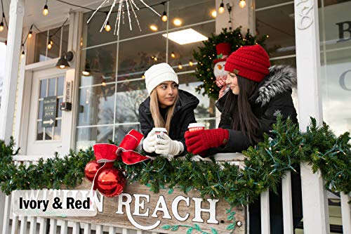 Image of Funky Junque Women's Beanie & Touchscreen Gloves Set - Soft 100% Acrylic Knit Winter Hat and Gloves, Cozy Cold Weather Gift