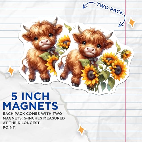 Imanes Decorativos Cute Highland Cow Pack x2 miniatura 3