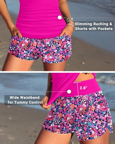 Image of Talisea Womens Tankini Bathing Suits with Skirt Two Piece Tummy Control Swimsuits Ladies Swimwear