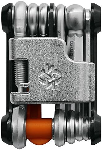 Bild 1 - SKS GERMANY TOM 18 Multitool (18-in-1-Minitool für Fahrräder, rostfreier Werkzeugstahl, kompakt und leicht für unterwegs, 184 g, inkl. Aufbewahrungstasche), Silber