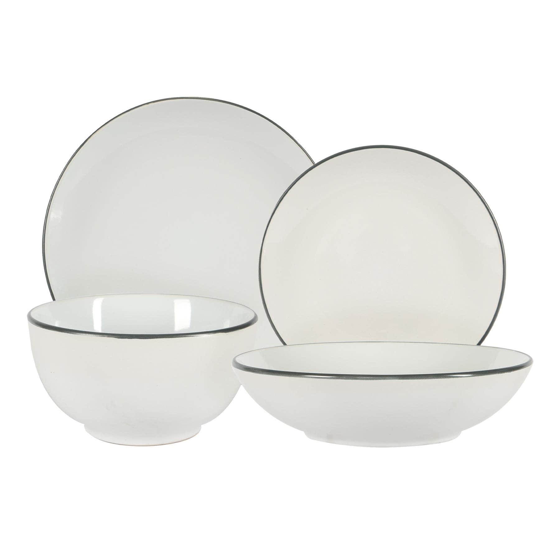 Buy Nicola Spring 24 Piece Stoneware Dinner Set Heavy Duty, Smooth