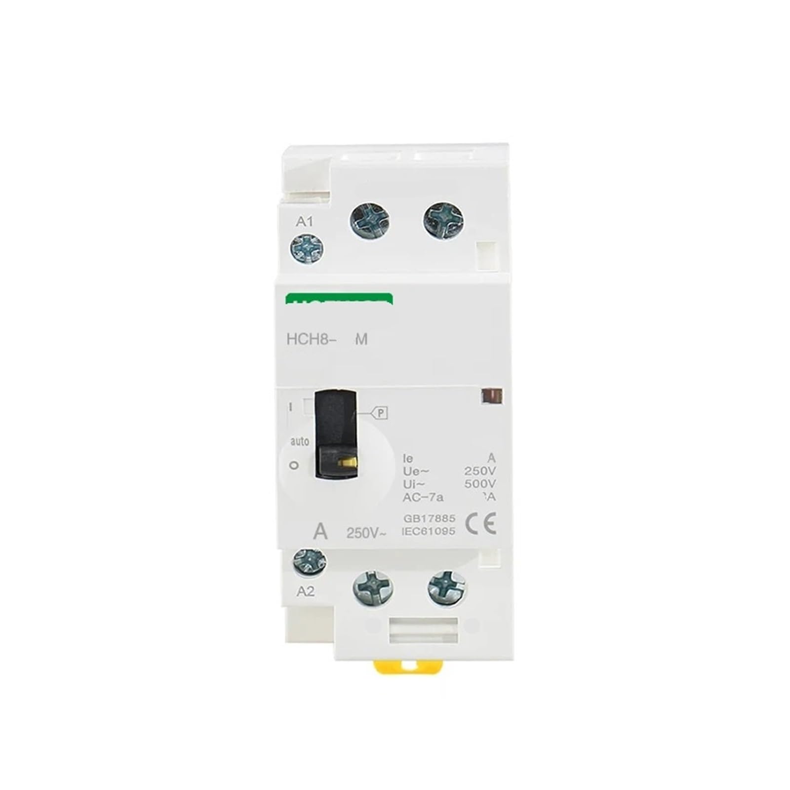 Contacteur modulaire 2NO HCH8-40M 2P 63A à faible bruit avec commande manuelle en façade