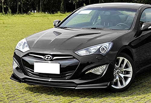 Miniatura 5 de EPARTS JDM - Juego de alerón de 3 piezas para parachoques delantero, compatible con Hyundai Genesis Coupé 2013-2016 (pintado negro)