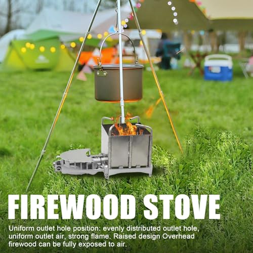 Poêle à bois et charbon pliable pour camping et cuisine de jardin - 4