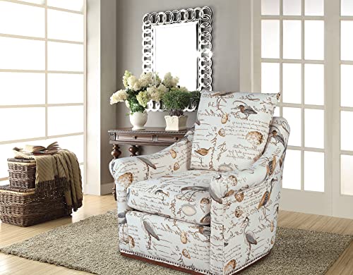 Sunset Trading Birdscript Swivel Chair, Cream/Brown/Gray/Green/Blue #TOP7